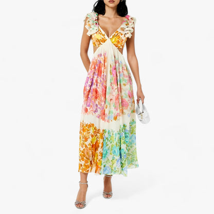 Rückenfreies Midikleid Mit Blumenmuster
