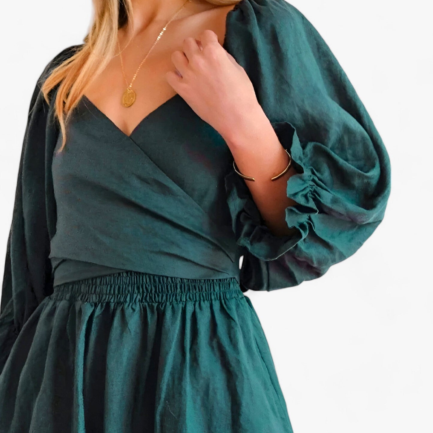 Midikleid Mit Volant Und V-Ausschnitt