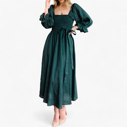 Midikleid Mit Volant Und V-Ausschnitt