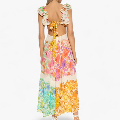 Rückenfreies Midikleid Mit Blumenmuster