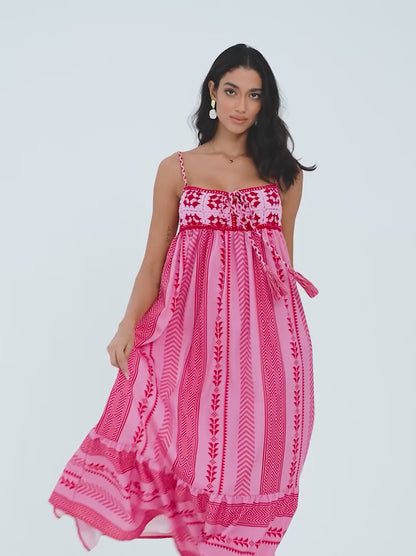 Midikleid Mit Abstraktem Blumenfoliendruck