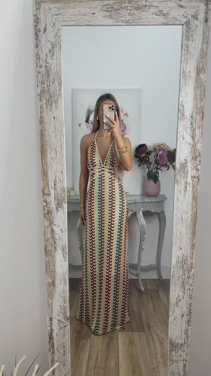 Neckholder-Maxikleid Aus Spitze