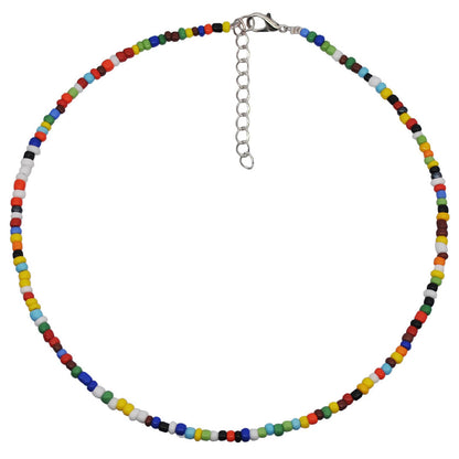 Holiday Emaille Choker Halskette Mit Bunten Perlen - Mehrfarbig