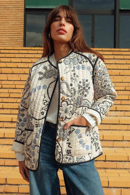 Geblümte Vintage-Jacke