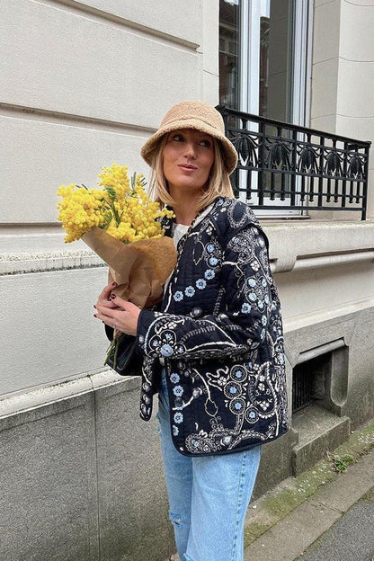Geblümte Vintage-Jacke