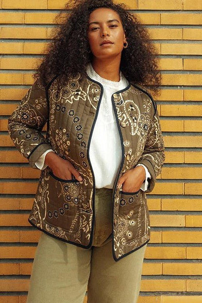 Geblümte Vintage-Jacke
