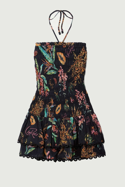Gemustertes Elegantes Schulterfreies Minikleid