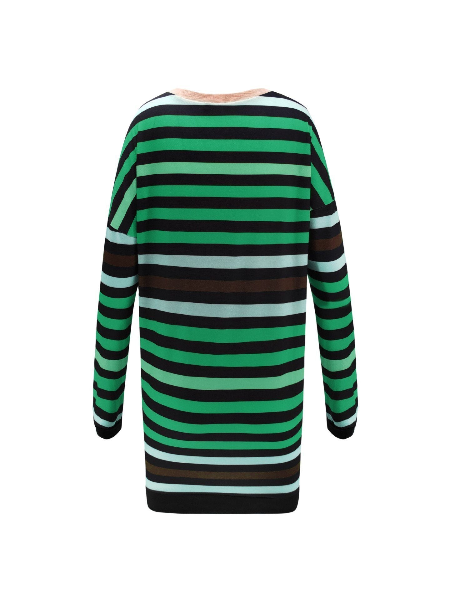 Gestreiftes Kleid Mit Lockerem Schnitt Und Rundhalsausschnitt
