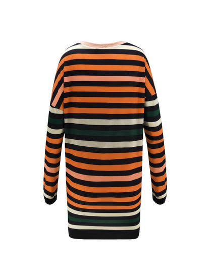 Gestreiftes Kleid Mit Lockerem Schnitt Und Rundhalsausschnitt