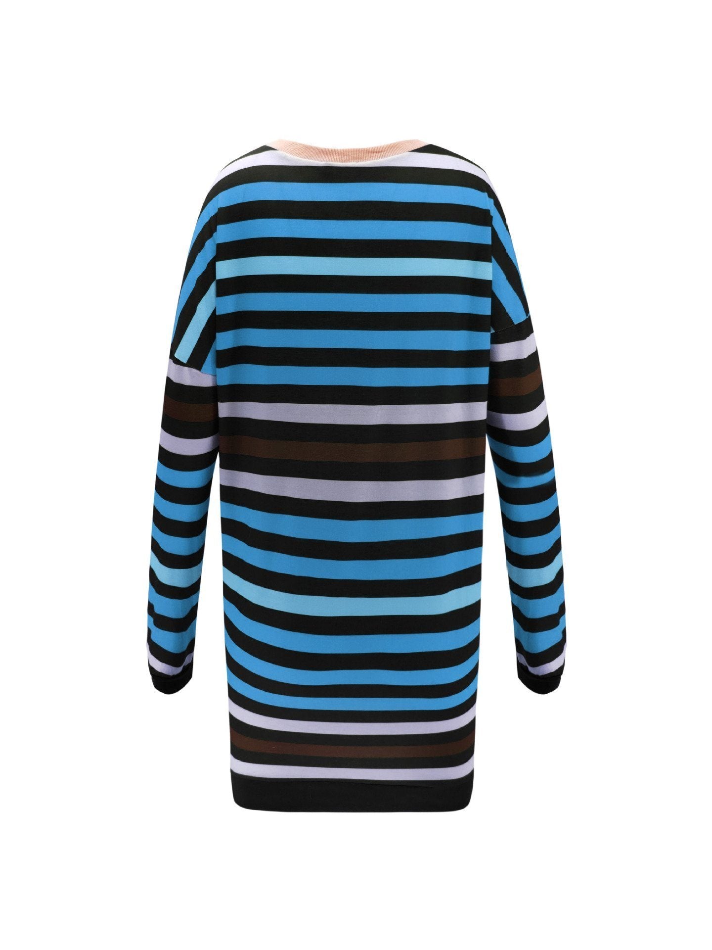 Gestreiftes Kleid Mit Lockerem Schnitt Und Rundhalsausschnitt