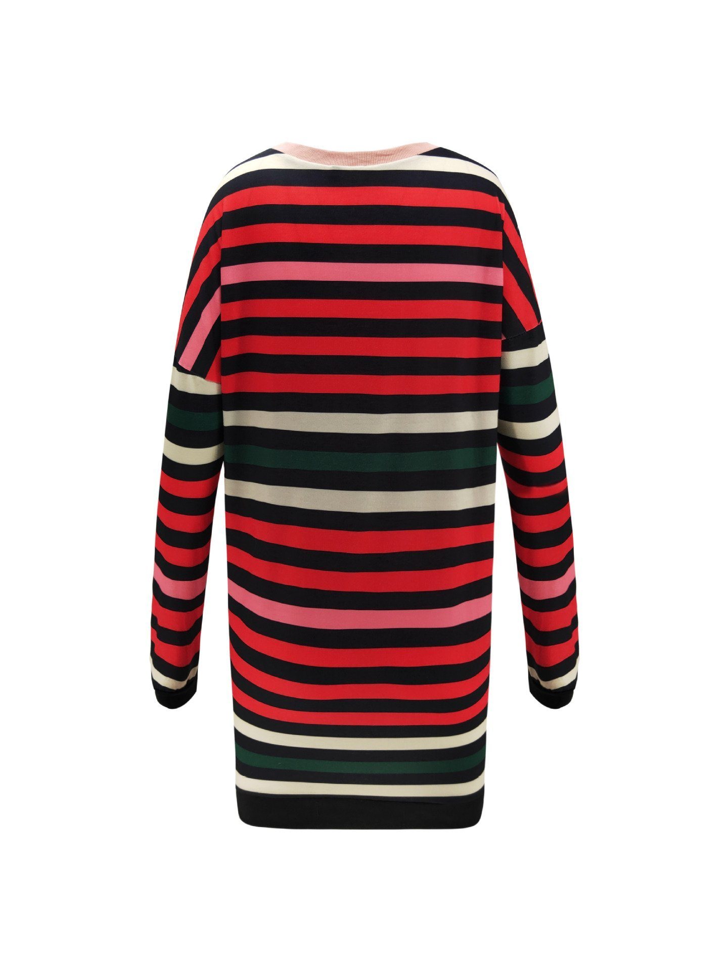 Gestreiftes Kleid Mit Lockerem Schnitt Und Rundhalsausschnitt