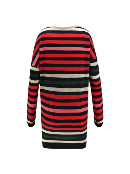Gestreiftes Kleid Mit Lockerem Schnitt Und Rundhalsausschnitt