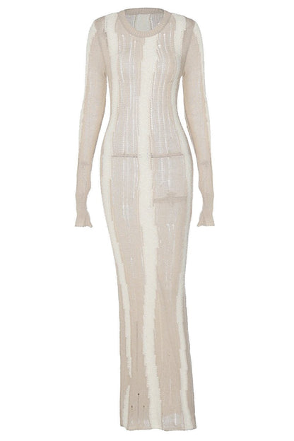 Maxikleid Aus Strukturiertem Strick