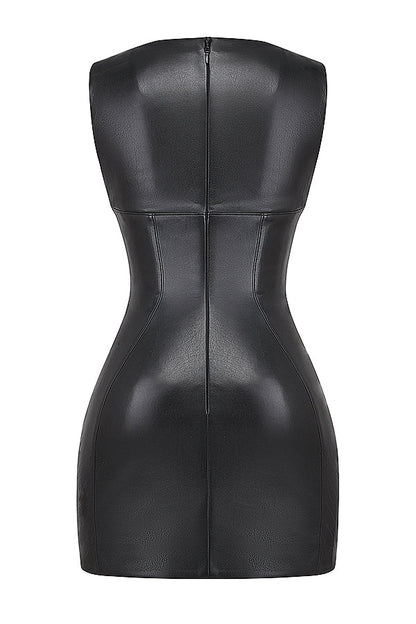Mini-Korsettkleid Aus Veganem Leder