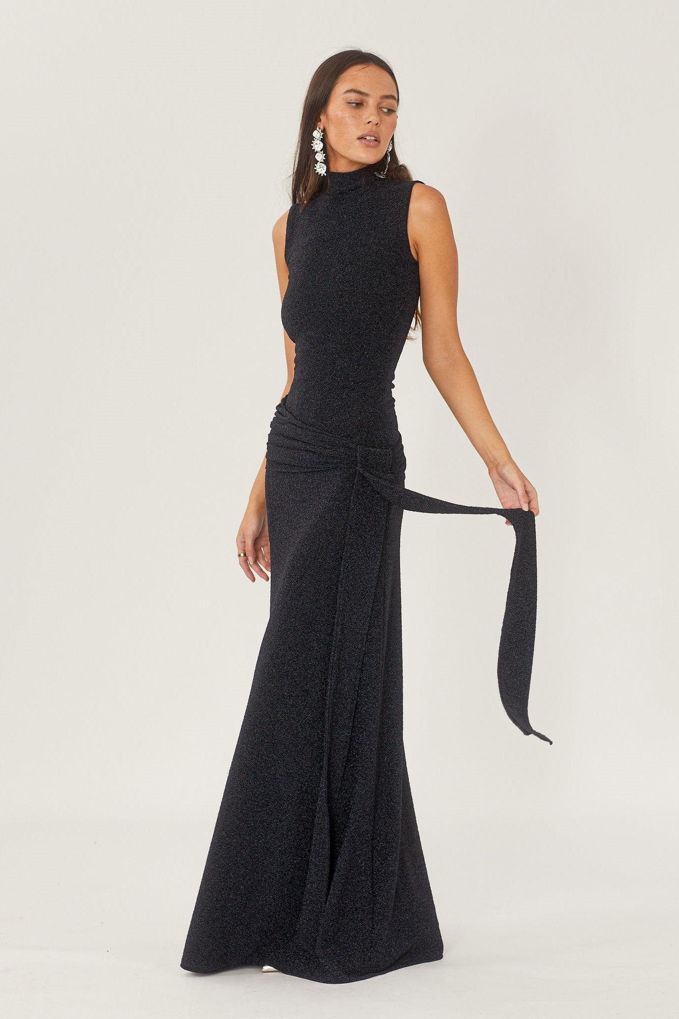 Ärmelloses, Elegantes Maxikleid Aus Strick