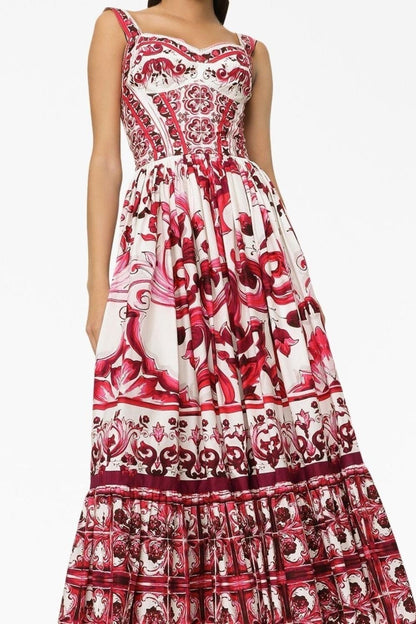 Gemustertes Maxikleid Mit Trägern