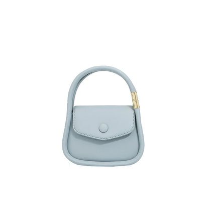 Einfache Tasche Mit Doppeltem Schultergurt Und Klappe Vorne - Babyblau