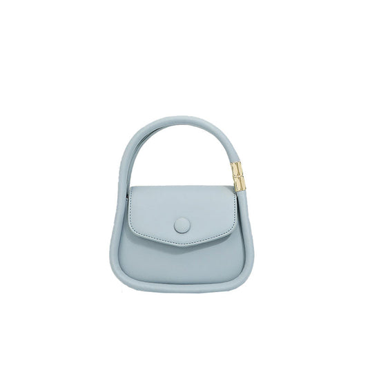 Einfache Tasche Mit Doppeltem Schultergurt Und Klappe Vorne - Babyblau
