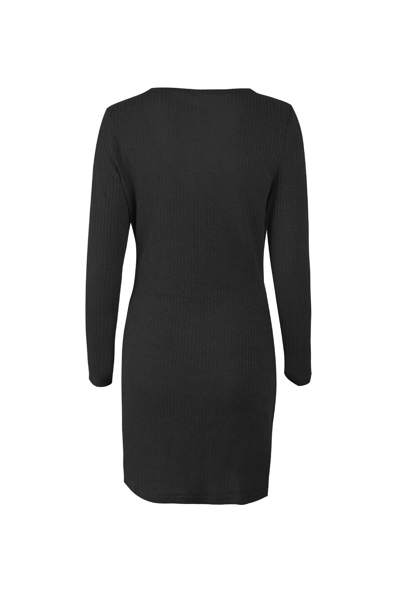 Einfarbiges Wickelkleid Mit V-Ausschnitt