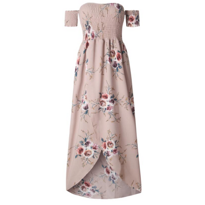 Sommer-Maxikleid Mit Schlitz An Der Schulter Und Durchbrochenem Muster