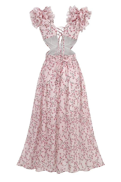 Elegantes Maxikleid Mit Rüschendetail