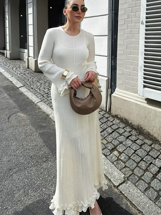 Maxi-Strickkleid İm Glockenschnitt