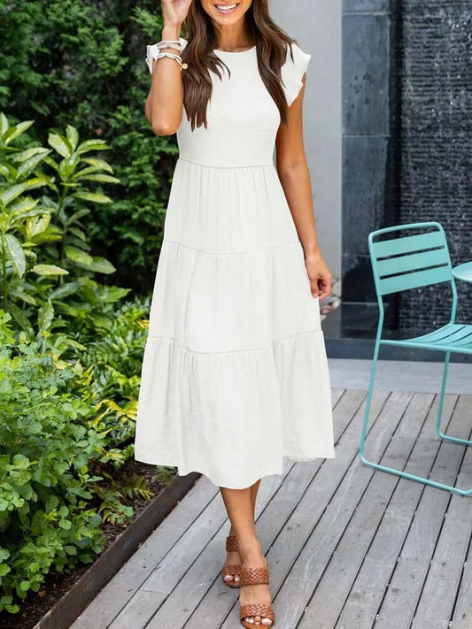 Sommerkleid Mit Rüschendetail Und Taschen