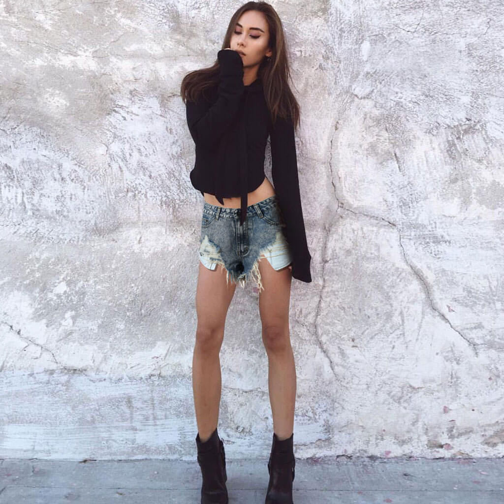 Blaue Retro-Jeansshorts Mit Hoher Taille